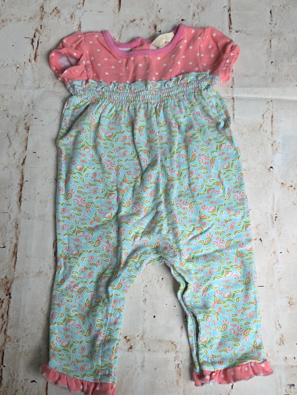 Matilda Jane Pink and Light Blue Paisley One-Piece